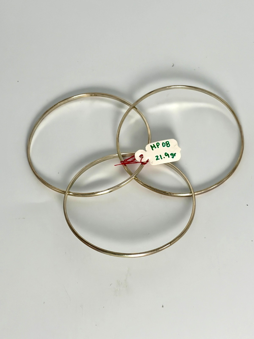 Peru 950 Fine Silver Triple Ring Bangle Bracelet Artisan Modernist Bangle 22g